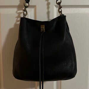 GREAT CONDITION Rebecca Minkoff Darren Shoulder Bag Black Gold Brass